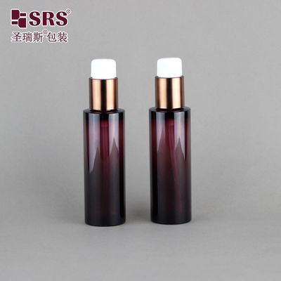 kupować 50 ml przezroczysty brązowy luksusowy płyn serum pompa PET butelki do kosmetyków online manufacture