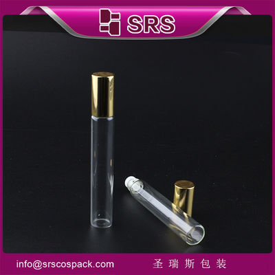 kupować SRS hurtowy 100% bez wycieku 10 ml szklanej rolki na butelce z błyszczącą złotą aluminiową czapką online manufacture