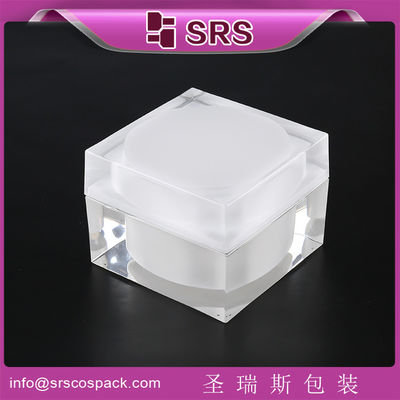 kupować SRS produkuje luksusowe, puste słoiki z akrylu, plastikowe pojemniki z kremem do twarzy z czarną muszką online manufacture