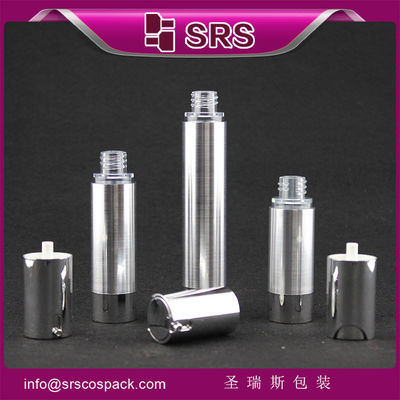 kupować TA021 15 ml 30 ml 50 ml butelka z pompą kosmetyczną w kształcie cylindru, srebrna butelka bez powietrza online manufacture
