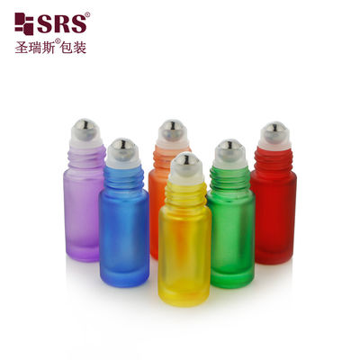 kupować Luksusowe kolorowe pomalowane matte wykończone szklane butelki rolkowe butelki oleju perfumy Roll On online manufacture