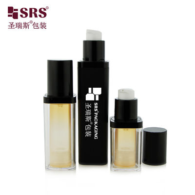kupować Pusty PET Wymienny podwójny ścianę kształt kwadratowy Kolor niestandardowy Serum twarzy bez powietrza butelka 50 ml online manufacture