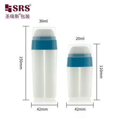 kupować PA214 20ml 30ml Owalna kształt podwójny rurki plastikowe PP PCR bezpowietrzne pompy balsam butelka Unikalny projekt Trwały materiał online manufacture