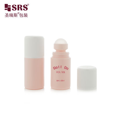 kupować RPPC1-60ML Dostosować do potrzeb Pink Matte Plastic PP PCR Eco Friendly Material Antiperspirant Gel Roller Ball Bottle online manufacture