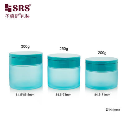 kupować PET007 200g 250g 300g Plastic PET Cream Jar With Flip Cap For Body Scrub Toner Pads Wirh Spoon online manufacture