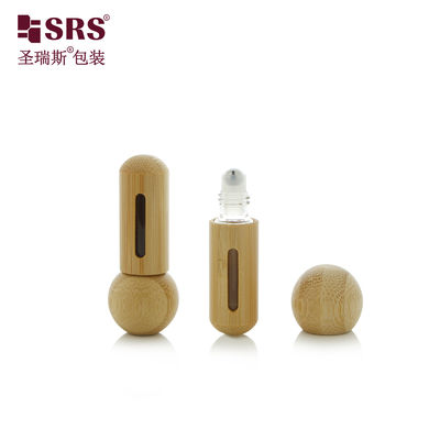 kupować BG-5ML Cute Mini Portable Round Bottom And Round Cap Bamboo Roller Steel Ball Bottle For Essential Oil Perfume (Słodka mini przenośna butelka z okrągłym dnem i okrągłą czapką) online manufacture