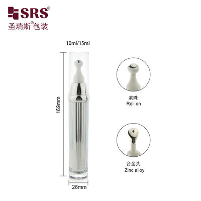 kupować AY009 10ml 15ml Dostosowana Błyszcząca Srebrna Metaliczna Akrylowa Butelka Airless Roll On do Kremu pod Oczy Bez Wycieków online manufacture