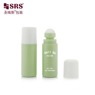 kupować RPPC 75ML PP PCR Recykling Eco Friendly Deodorant Gel Roller Bottle With Glossy Flat Cap online manufacture