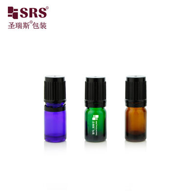 kupić SRS Amber Glass Roll On Bottle 5ml With Steel Gemstone Glass Ball For Essential Oil online manufacture