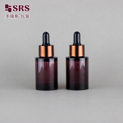 Plastic Dropper Essence Serum Kosmetyka Do pielęgnacji skóry Luksusowy butelka PET 30 ml