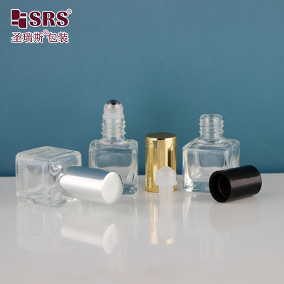 6 ml Puste Perfumy Kwadratowy Formularz Przejrzyste Metalowe Butelki Rolkowe Szkło
