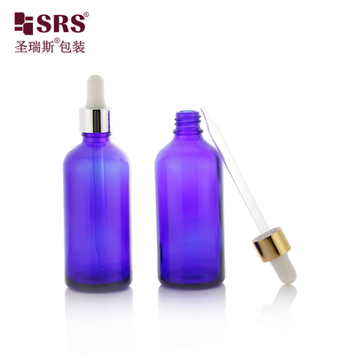 Duża wielkość Perfumy Okrągły Boston Kształt Błękitne Szklane Butelki 100 ml