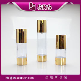 SRS 2015 nowe produkty w Chinach pusty 15ml 30ml 50ml złoty cylinder bezprzewodowy butelka pompy