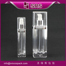 przejrzysty, kwadratowy butelka kosmetyczna do skóry L051 15ml 30ml 60ml 120ml