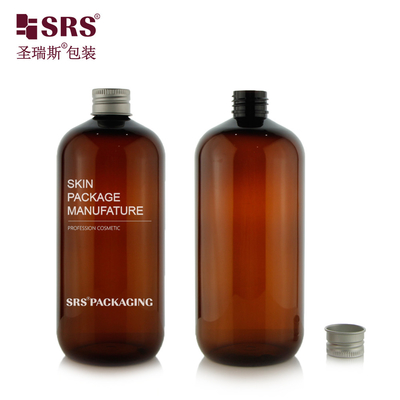 SRS Okrągły toner Boston Shape 500 ml Wielkiej pojemności Plastic PCR Eco-friendly Amber PET Bottle