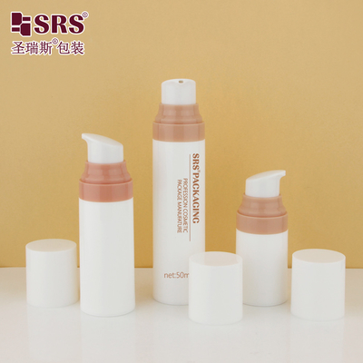 Cute Injection Biała, błyszcząca powierzchnia Custom Pink Color Plastic Airless Cosmetic Bottle 30ml