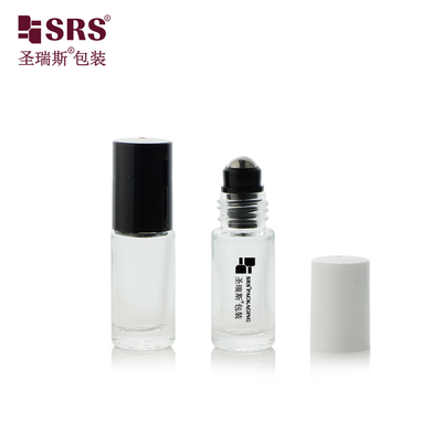 5 ml Mini Cute Glass Roll On Bottle Przejrzystość z aluminiowymi butelkami rolkowymi do olejów eterycznych