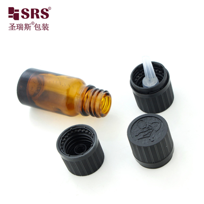 Puste butelki z szkła kosmetycznego z CRC Child Resist Cap Amber 10 ml butelka oleju eterycznego