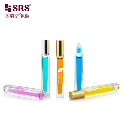 Kwadratowy, niestandardowy, przejrzysty butelka, aplikator oleju perfumowego, rolka szklana 10 ml