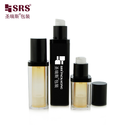 Pusty PET Wymienny podwójny ścianę kształt kwadratowy Kolor niestandardowy Serum twarzy bez powietrza butelka 50 ml