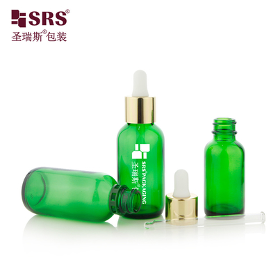 30 ml 60 ml gotowe do wysyłki puste butelki szklane z aluminiowego ramienia o zielonej barwie z kroplówką