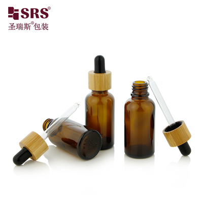 1 oz Pustka kolorowa kosmetyczna olej eteryczny bambusowe ramię 30 ml szklane butelki
