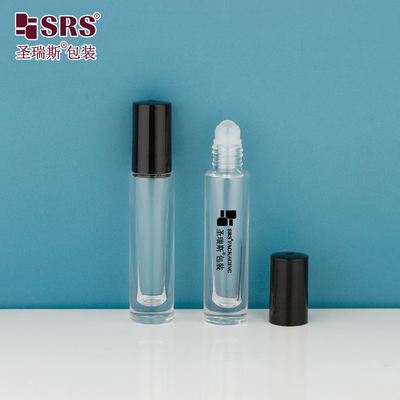 GB1-5ML Mini Śliczne, wysokiej klasy, grube dno, przezroczysta, przezroczysta butelka w kulce do okrągłego aplikatora perfum olejków eterycznych