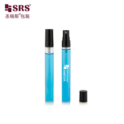 BLPP-10ML 14mm DIA Cienka mgła Wielkość kieszonkowa Przejrzysty butelka szklana z czarną plastikową pompą rozpylającą do perfum