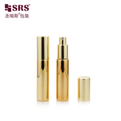 BLPA 10ML Złoto metalizowane Puste, okrągłe szkło Perfum Spray Pump Flask
