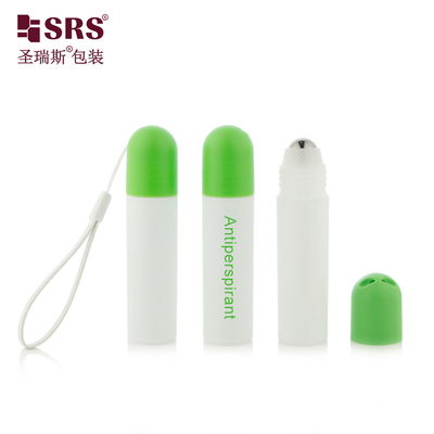 RPPF 20ml Silk Screen Printing Plastic Portable Travel Size Antitransperant Deodorant Gel Flat Roller Bottle With Dome Cap