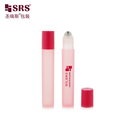 RPP-15ML Czerwona płaska plastikowa śrubkowa czapka bez wycieków butelka PP Roll-On z stalową kulą do łagodzenia bólu żelem do oczu