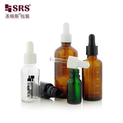 D001 Premium 18/415 Szklane butelki z błyszczącymi kroplami Idealne do olejów eterycznych w wielkościach od 5 ml do 100 ml