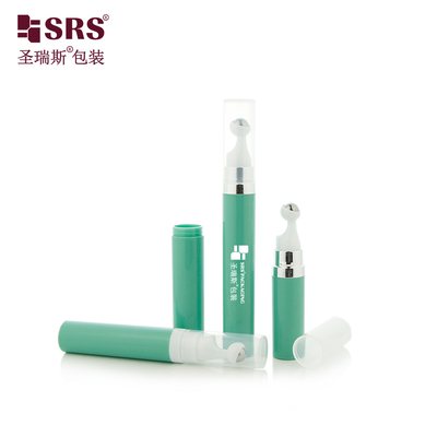 A0035 7,5 ml 10 ml 15 ml Kieszonkowy plastikowy PP PCR Okrągła butelka bezprzewodowa z pompą Snap-on Design Roll On Serum Bottle
