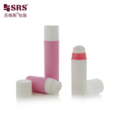 A0211 15ml 30ml 50ml Okrągły Kształt Elegantna Plastyczna Bezpowietrzna Pompa Losowanie Butelka Różowa Pompa Projektowa Snap On