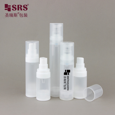 A0216 15ml 30ml 50ml Glossy Matte In Mold PP PCR Plastic Airless Flask With Lotion Spray Pump