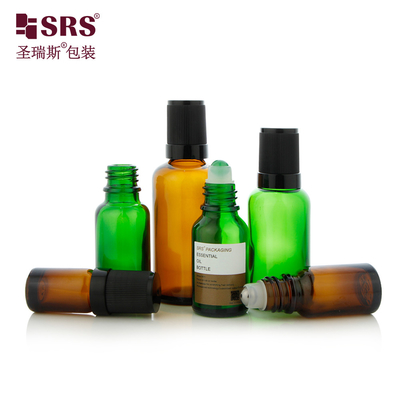 5 ml 10 ml 15 ml 20 ml 30 ml 50 ml 100 ml Bursztynowy Jasny Błękitny Zielony Szklany Rolowany Na Butelce Z Kapułą Śrurową Bez Wycieku