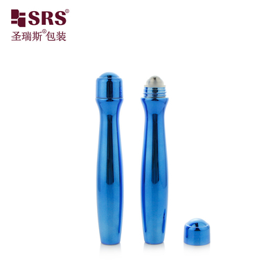 SRS8447-15ML Metalizowany błękitny, błękitny kolor plastikowy PETG Roll On Bottle