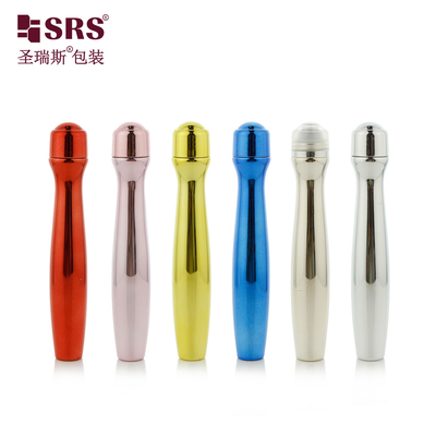 SRS8447-15ML Błyskotliwa metalizowana PETG plastikowa rolka na butelce do masowania żelu do oczu Opakowania kosmetyczne