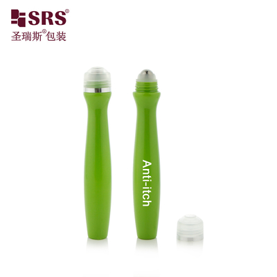SRS8447-15ML Błyskotliwy zielony kolorystyczny plastikowy rolnik na butelce do masażu serum do oczu kosmetycznego