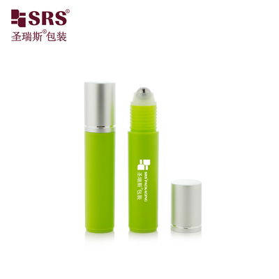 RPA-10ML Injection Matte Green Frosted Plastic PP PCR Roller Steel Ball Bottle With Aluminum Cap For Anti-Itch Liquid