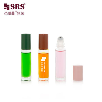 BLPM-10ML Wstrzykiwacz Custom Color Glass Roll-On PP Cap Painted Roller Steel Ball Bottle For Hair Essence Fragrance