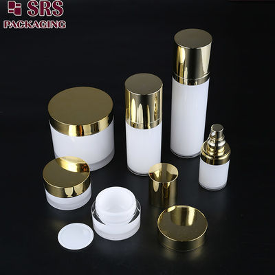 SRS bez próbki plastikowej, recyklingu, pielęgnacji skóry, akrylowej, słoik i okrągła butelka z płynem