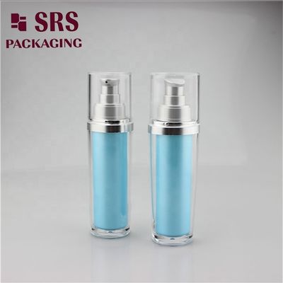 L041 luksusowa biała butelka na balsam ze złotym kołnierzem, butelka z pompką do podkładu