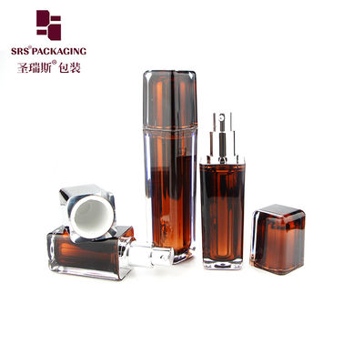 L054 Shengruisi 30ml 50ml luksusowy Kwadrat metalizowany Płytkowa pompa balsamów butelka do kosmetyków