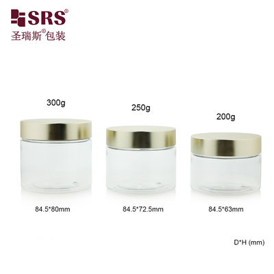 PET008 200g 250g 300g Plastic Inject-Blow PET Jar With Screw Cap For Body Scrub Hair Masks Cream