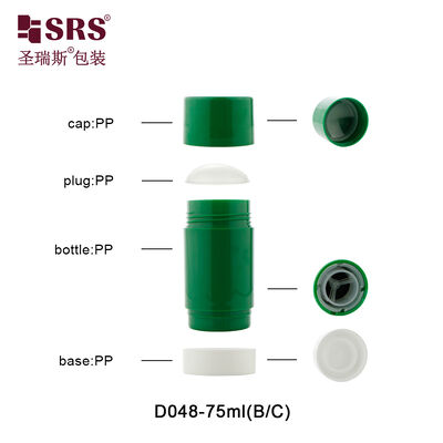D048 Wstrzykiwacz Custom Green Color Plastic PP PCR Deodorant Stick Container