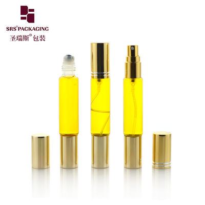 10 ml złoty pokrywka pusty podwójny głowica Design Roller i spray butelka do perfum