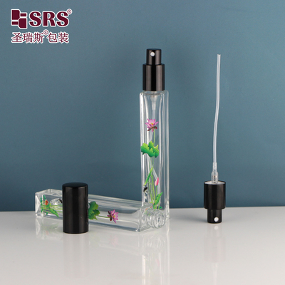 Kwadratowy przezroczysty pusty szkło luksusowy pompa rozpylająca Perfumy Atomizer 10 ml